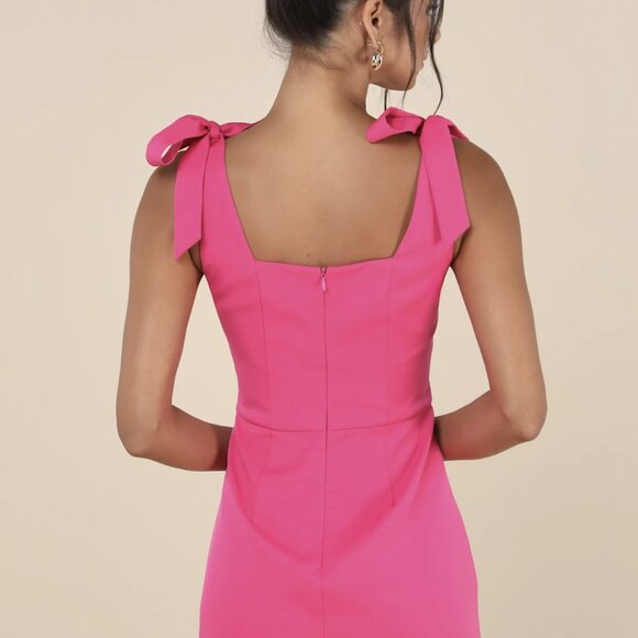 NWT Lulus Your Sweetie Fuchsia Tie-Strap Mini Dress - Picture 3 of 8